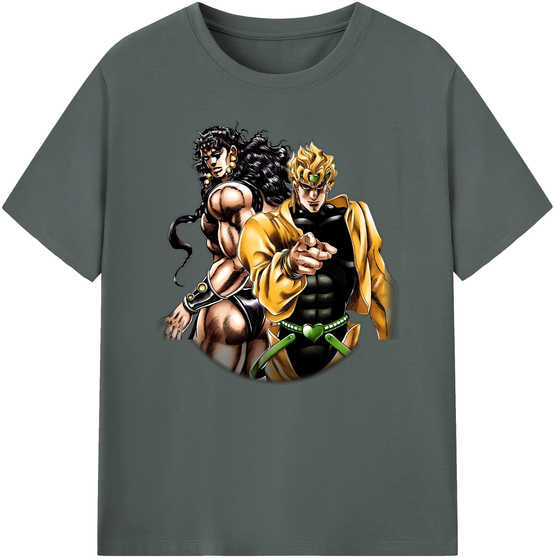 （画像用） ジョジョの奇妙な冒険 ディオ?ブランドー JoJo's Bizarre Adventure Dio Brando 綿100％ メンズ半袖Tシャツ｜肌触りやわらか＆通気性